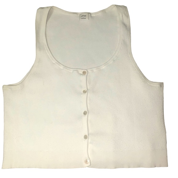 Aritzia Tops - Aritzia Wilfred Ribbed Sweater Tank Crop Top Stretchy Soft Size Large Cream
